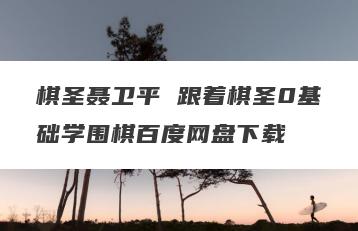 棋圣聂卫平 跟着棋圣0基础学围棋百度网盘下载