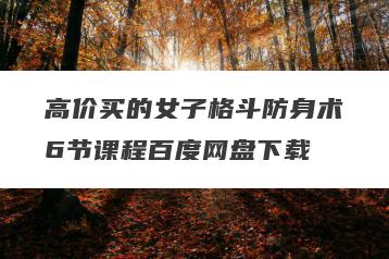 高价买的女子格斗防身术6节课程百度网盘下载