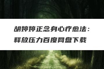 胡婷婷正念身心疗愈法：释放压力百度网盘下载