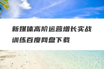 新媒体高阶运营增长实战训练百度网盘下载