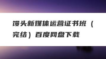 馒头新媒体运营证书班（完结）百度网盘下载