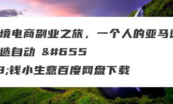 跨境电商副业之旅，一个人的亚马逊，打造自动��钱小生意百度网盘下载