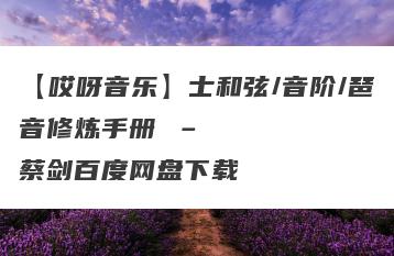 【哎呀音乐】士和弦/音阶/琶音修炼手册 – 蔡剑百度网盘下载