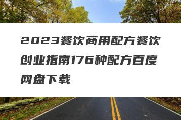 2023餐饮商用配方餐饮创业指南176种配方百度网盘下载