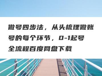 做号四步法，从头梳理做账号的每个环节，0-1起号全流程百度网盘下载