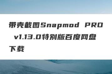 带壳截图Snapmod PRO v1.13.0特别版百度网盘下载