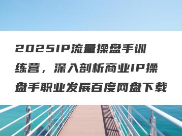 2025IP流量操盘手训练营，深入剖析商业IP操盘手职业发展百度网盘下载