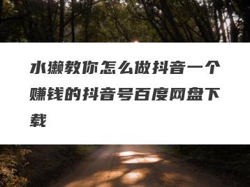 水獭教你怎么做抖音一个赚钱的抖音号百度网盘下载