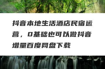 抖音本地生活酒店民宿运营,0基础也可以做抖音增量百度网盘下载