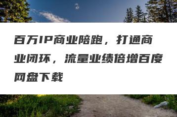 百万IP商业陪跑，打通商业闭环，流量业绩倍增百度网盘下载