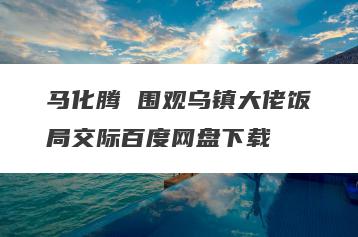 马化腾 围观乌镇大佬饭局交际百度网盘下载
