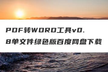 PDF转WORD工具v0.8单文件绿色版百度网盘下载