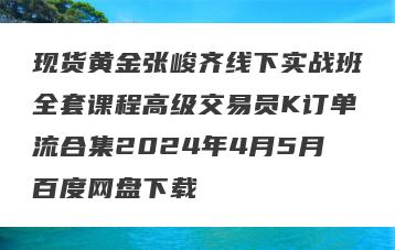 现货黄金张峻齐线下实战班全套课程高级交易员K订单流合集2024年4月5月百度网盘下载