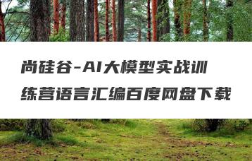 尚硅谷-AI大模型实战训练营语言汇编百度网盘下载