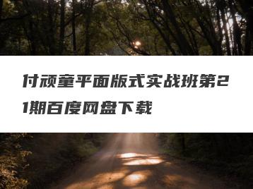 付顽童平面版式实战班第21期百度网盘下载