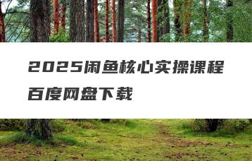2025闲鱼核心实操课程百度网盘下载