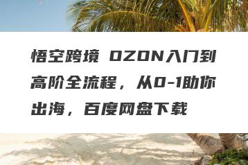 悟空跨境・OZON入门到高阶全流程，从0-1助你出海，百度网盘下载