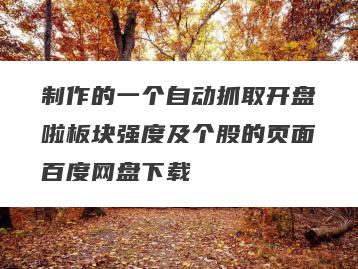 制作的一个自动抓取开盘啦板块强度及个股的页面百度网盘下载