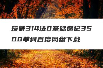 琦哥314法0基础速记3500单词百度网盘下载