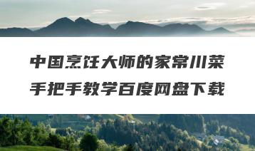 中国烹饪大师的家常川菜手把手教学百度网盘下载
