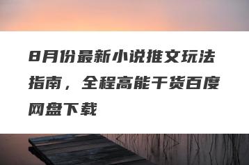 8月份最新小说推文玩法指南,全程高能干货百度网盘下载