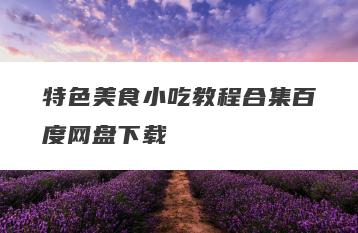 特色美食小吃教程合集百度网盘下载