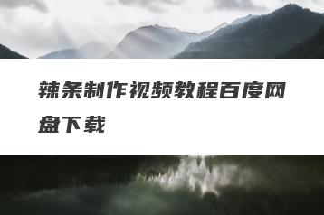 辣条制作视频教程百度网盘下载
