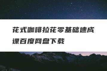 花式咖啡拉花零基础速成课百度网盘下载