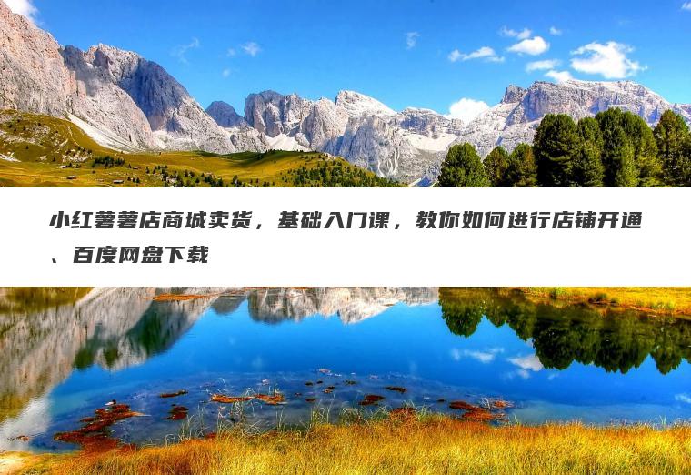 小红薯薯店商城卖货，基础入门课，教你如何进行店铺开通、百度网盘下载