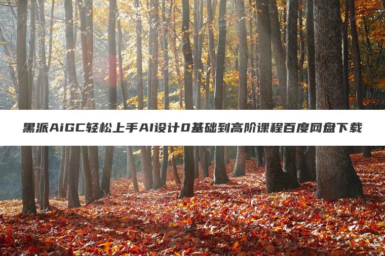 黑派AiGC轻松上手AI设计0基础到高阶课程百度网盘下载