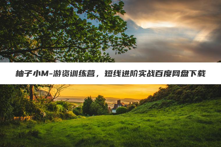 柚子小M-游资训练营，短线进阶实战百度网盘下载