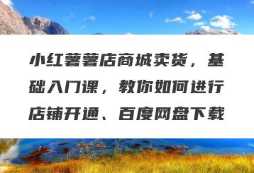 小红薯薯店商城卖货，基础入门课，教你如何进行店铺开通、百度网盘下载