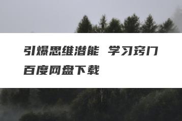引爆思维潜能 学习窍门百度网盘下载