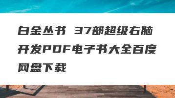 白金丛书 37部超级右脑开发PDF电子书大全百度网盘下载