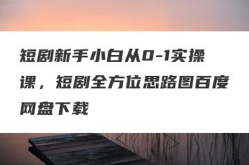 短剧新手小白从0-1实操课，短剧全方位思路图百度网盘下载