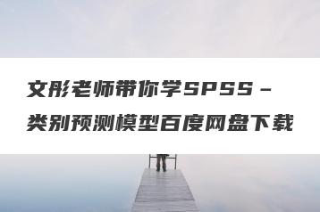 文彤老师带你学SPSS–类别预测模型百度网盘下载