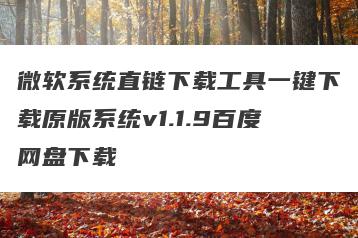 微软系统直链下载工具一键下载原版系统v1.1.9百度网盘下载