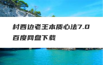 村西边老王本质心法7.0百度网盘下载