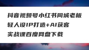 抖音视频号小红书同城老板轻人设IP打造+AI获客实战课百度网盘下载
