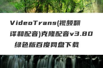VideoTrans(视频翻译和配音)克隆配音v3.80 绿色版百度网盘下载