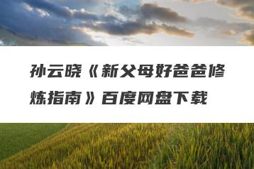 孙云晓《新父母好爸爸修炼指南》百度网盘下载