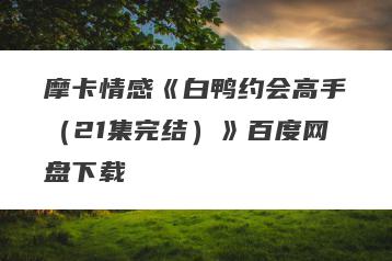摩卡情感《白鸭约会高手（21集完结）》百度网盘下载