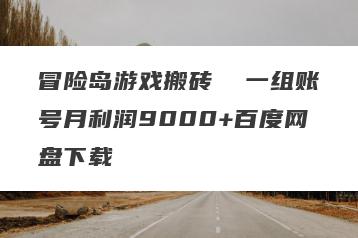 冒险岛游戏搬砖  一组账号月利润9000+百度网盘下载