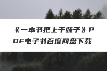 《一本书把上千妹子》PDF电子书百度网盘下载