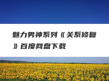 魅力男神系列《关系修复》百度网盘下载