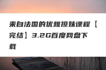 来自法国的优雅撩妹课程【完结】3.2G百度网盘下载