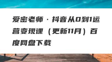 爱密老师·抖音从0到1运营变现课（更新11月）百度网盘下载
