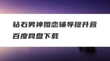 钻石男神婚恋辅导提升营百度网盘下载