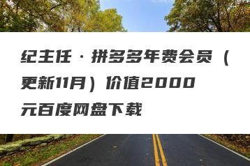 纪主任·拼多多年费会员（更新11月）价值2000元百度网盘下载
