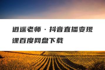逍遥老师·抖音直播变现课百度网盘下载